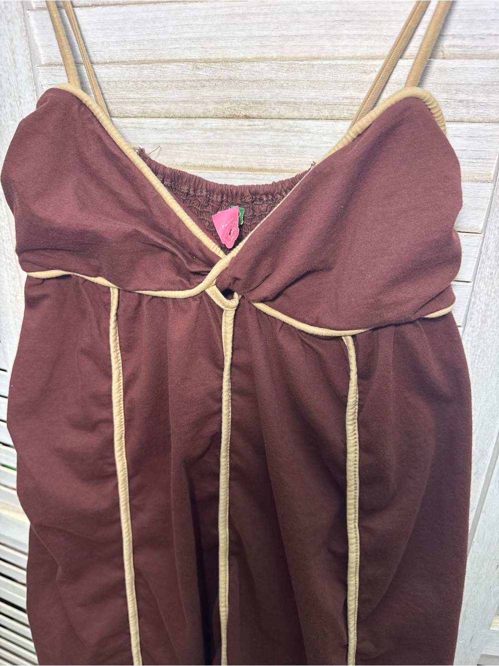 FARM Rio Brown Cutout Maxi Dress with Contrast Trim – Size M - Picture 5 of 8